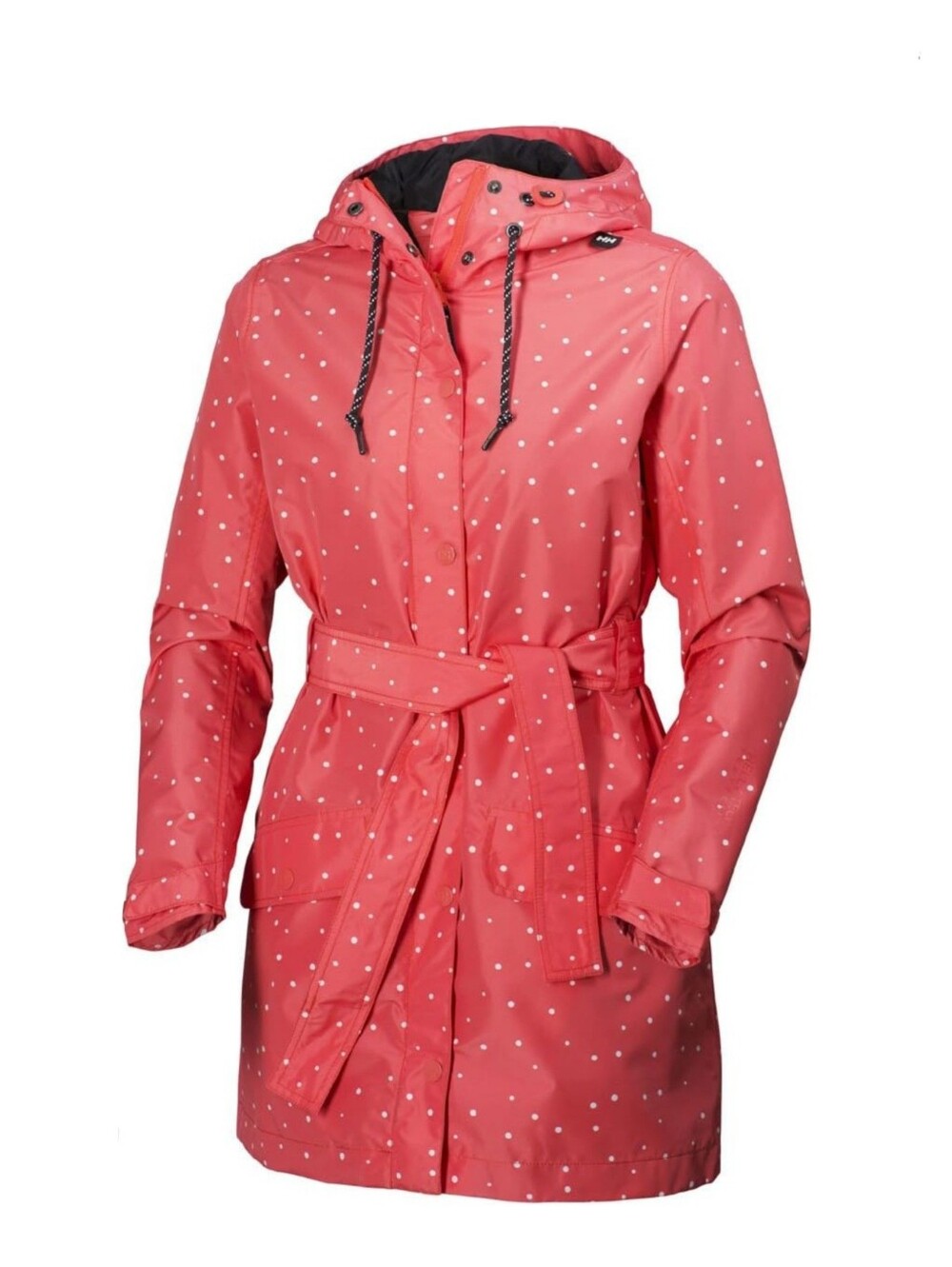 Helly Hansen Lyness Coat Waterproof Hooded Rain Coat Jacket Polka
